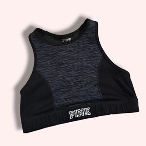 PINK Victoria's Secret Black and Gray Sports Bra